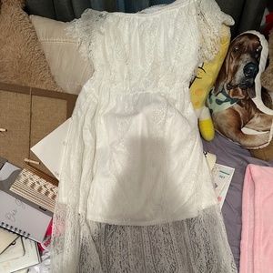 Lace Long White Dress
